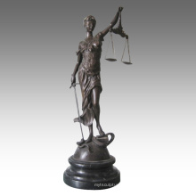 Myth Figure Antique Brass Statue Justice Goddess Bronze Sculpture TPE-948